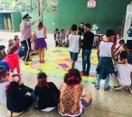 AULA DE SEGURANÇA FERROVIÁRIA - ESCOLA GENERAL TIBÚRCIO - BAIRRO PORTO DE SANTANA/CARIACICA