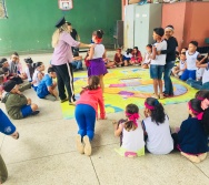 AULA DE SEGURANÇA FERROVIÁRIA - ESCOLA GENERAL TIBÚRCIO - BAIRRO PORTO DE SANTANA/CARIACICA