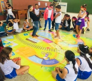 AULA DE SEGURANÇA FERROVIÁRIA - ESCOLA GENERAL TIBÚRCIO - BAIRRO PORTO DE SANTANA/CARIACICA