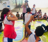 AULA DE SEGURANÇA FERROVIÁRIA - ESCOLA GENERAL TIBÚRCIO - BAIRRO PORTO DE SANTANA/CARIACICA