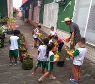 USO DO BIOFERTILIZANTE NA HORTA DO PROJETO COLORIR SUSTENTÁVEL - ELKEM