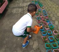 USO DO BIOFERTILIZANTE NA HORTA DO PROJETO COLORIR SUSTENTÁVEL - ELKEM