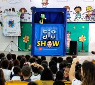 PROJETO COLORIR SUSTENTÁVEL - START COM SHOW DE BONECOS - ETAPA COMPOSTEIRA - PRESENÇA VIP DO  TIO DIU - CMEI SILVESTRE