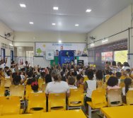 PROJETO COLORIR SUSTENTÁVEL - START COM SHOW DE BONECOS - ETAPA COMPOSTEIRA - PRESENÇA VIP DO  TIO DIU - CMEI SILVESTRE