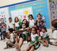 MASCOTE PROJETO COLORIR SUSTENTÁVEL PREMIADO - PARCERIA COM A EMPRESA ELKEM