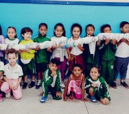 MASCOTE PROJETO COLORIR SUSTENTÁVEL PREMIADO - PARCERIA COM A EMPRESA ELKEM