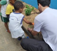 DIA DE PLANTAR RABANETES COM O CMEI REGIONAL SILVESTRE - PEQUENOS HORTICULTORES NO PROJETO COLORIR SUSTENTÁVEL