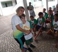 PC3ES  - CULMINÂNCIA DO PROJETO NA ESCOLA PROF ERNESTO NASCIMENTO COM PASSEATA NA RUA
