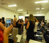 Oficina de Contação de histórias com turma de pedagogia da FACULDADE NOVO MILÊNIO
