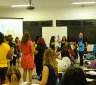 Oficina de Contação de histórias com turma de pedagogia da FACULDADE NOVO MILÊNIO