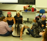 Oficina de Contação de histórias com turma de pedagogia da FACULDADE NOVO MILÊNIO